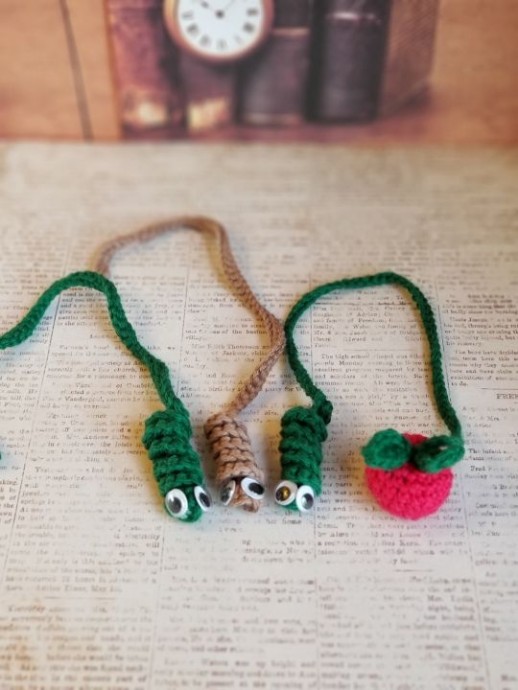 Crochet Bookworm Bookmark