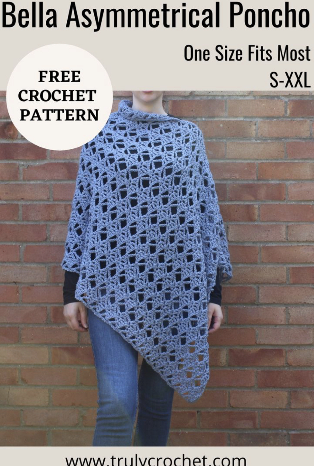 Bella Asymmetrical Poncho Free Crochet Pattern Free Crochet Pattern