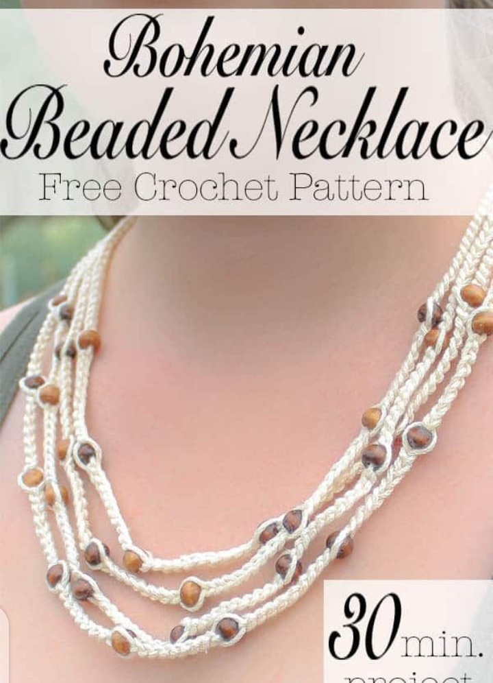 Fabulous Beaded Crochet Necklace Free Crochet Pattern Craftorator