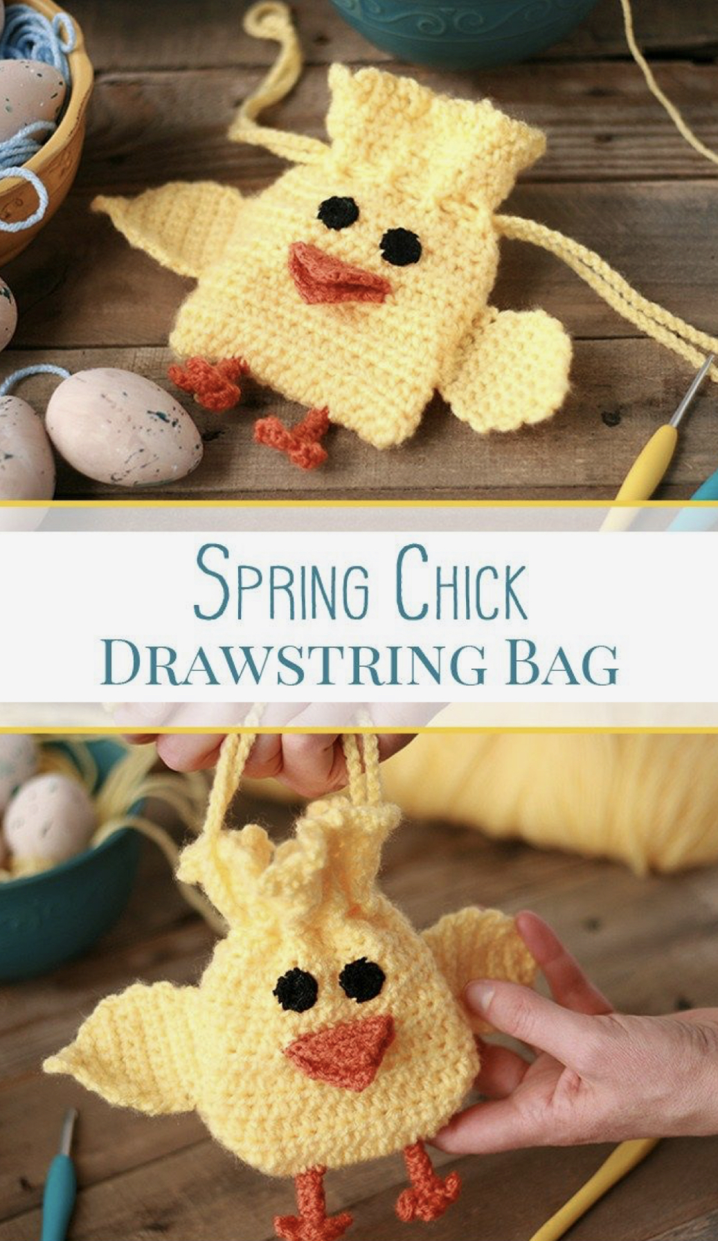 Make a Spring Chick Drawstring Bag – FREE CROCHET PATTERN — Craftorator