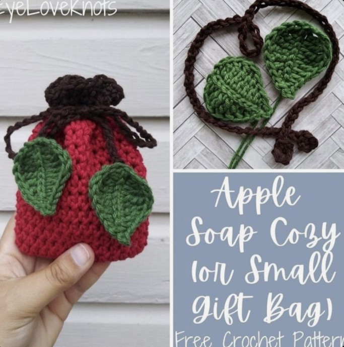 Apple Soap Cozy Or Small Gift Bag