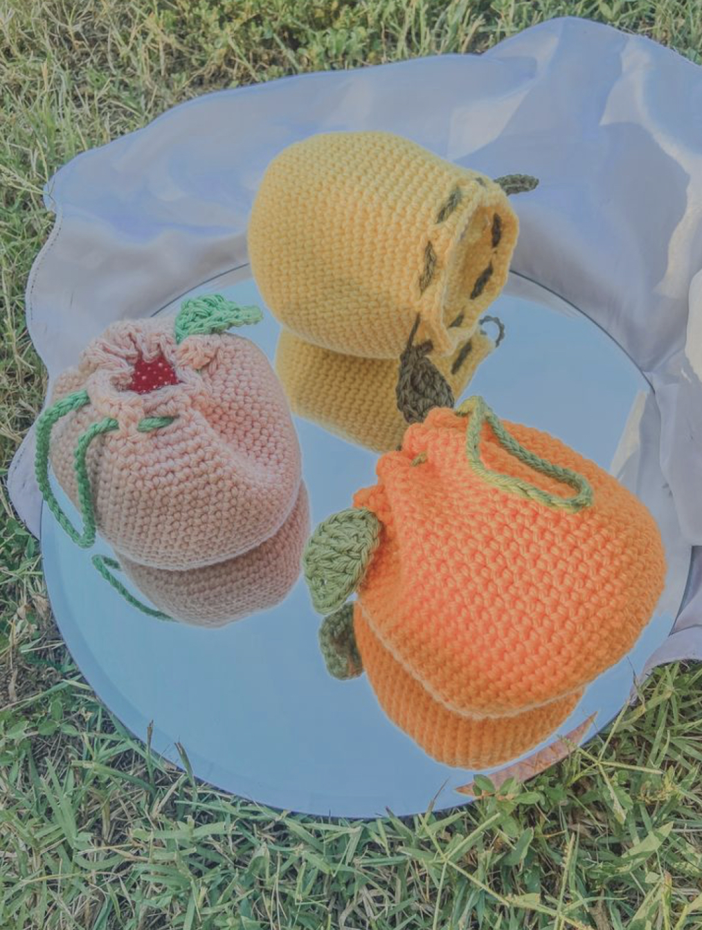 Simple Crochet Fruit Drawstring Pouch Free Crochet Pattern Craftorator