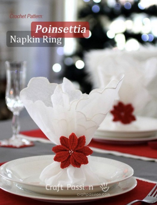 Beautiful Poinsettia Napkin Ring