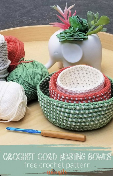 Beautiful Crochet Cord Nesting Bowls