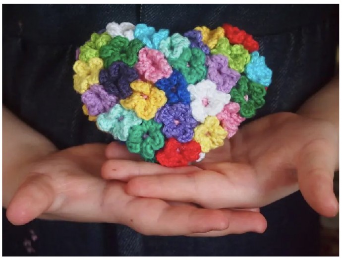 Colorful Flower Heart Amigurumi