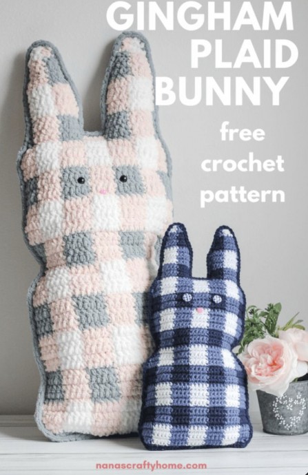 Gingham Plaid Bunny Cuddler