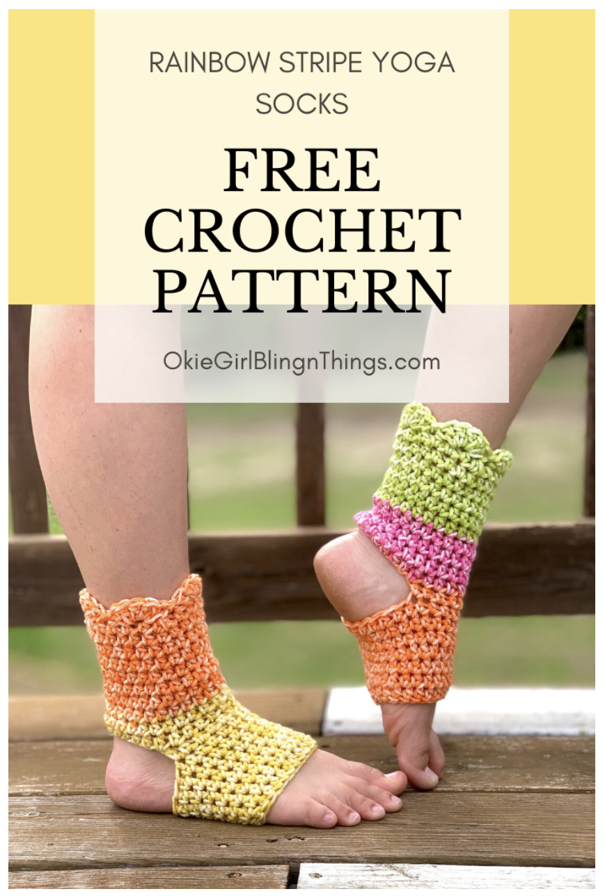 Super Fun Rainbow Stripe Yoga Socks FREE CROCHET PATTERN — Craftorator