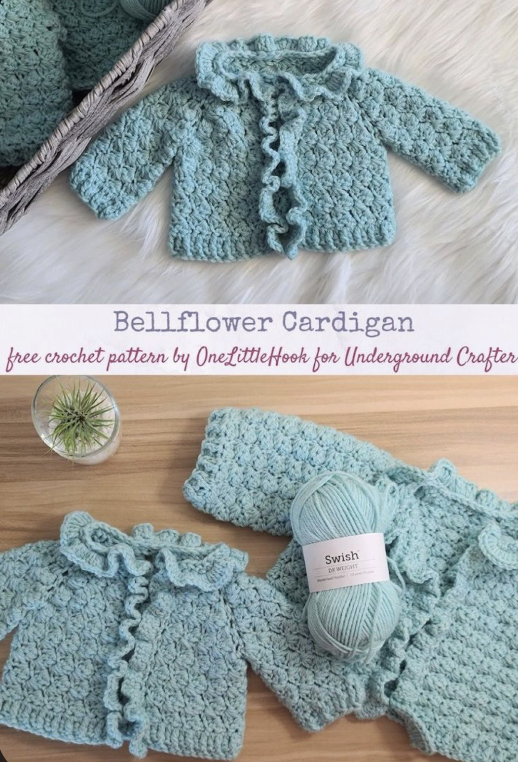 Bellflower Baby Cardigan FREE CROCHET PATTERN — Craftorator