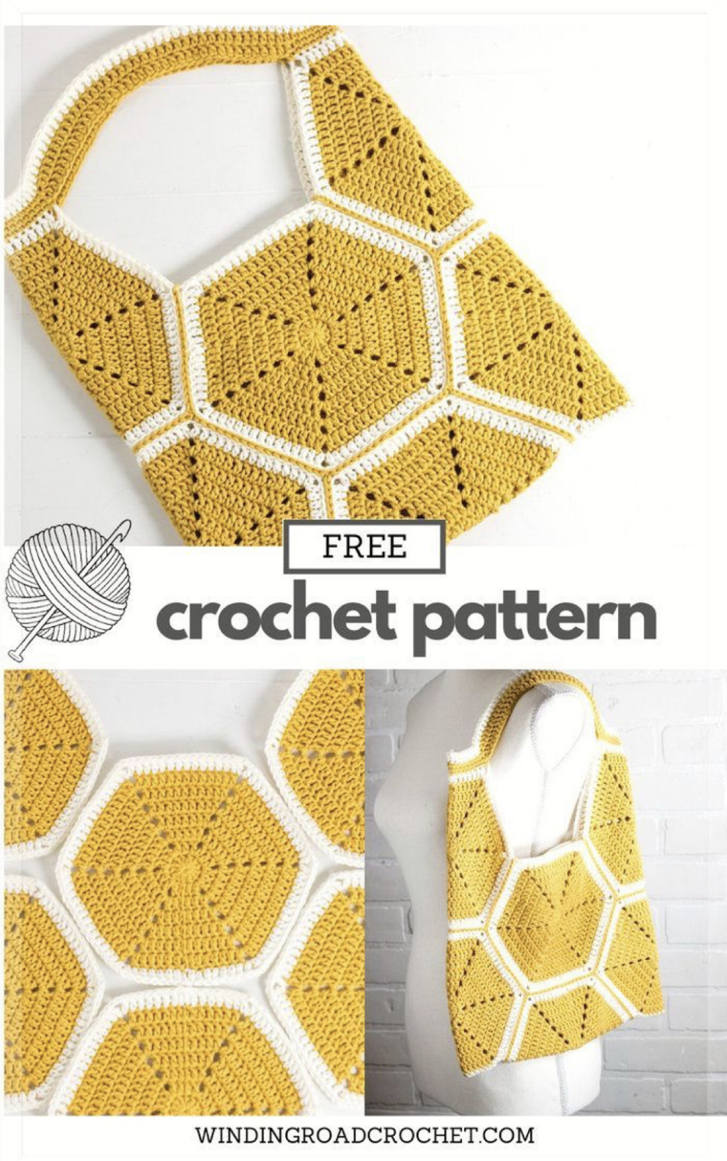 Super Easy Crochet Hexagon Tote Bag FREE CROCHET PATTERN — Craftorator