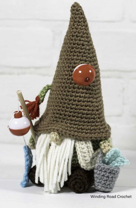 Cute Crochet Fishing Gnome