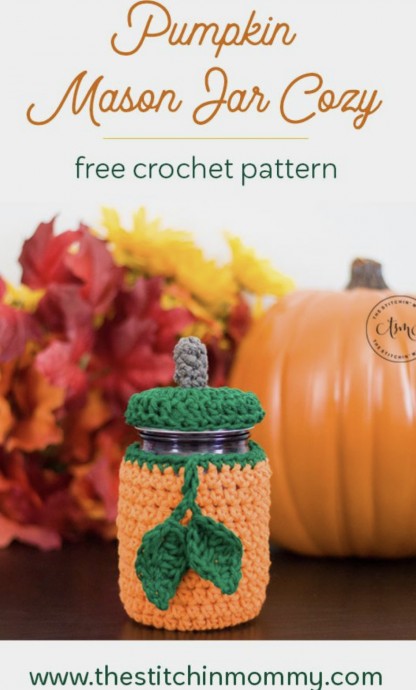 DIY Pumpkin Mason Jar Cozy