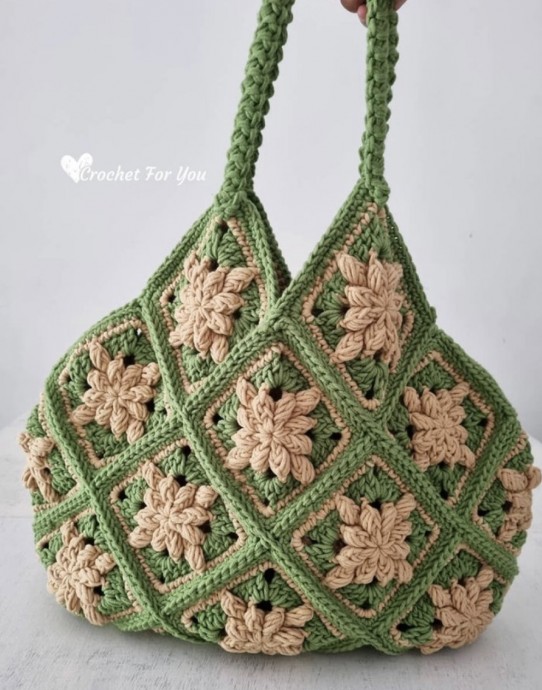 Bobble Flower Granny Square Bag