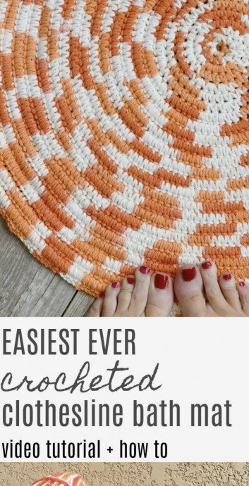 How To Crochet A Scrap Yarn Rope Bath Mat