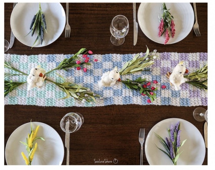 Spring Checkered Table Runner