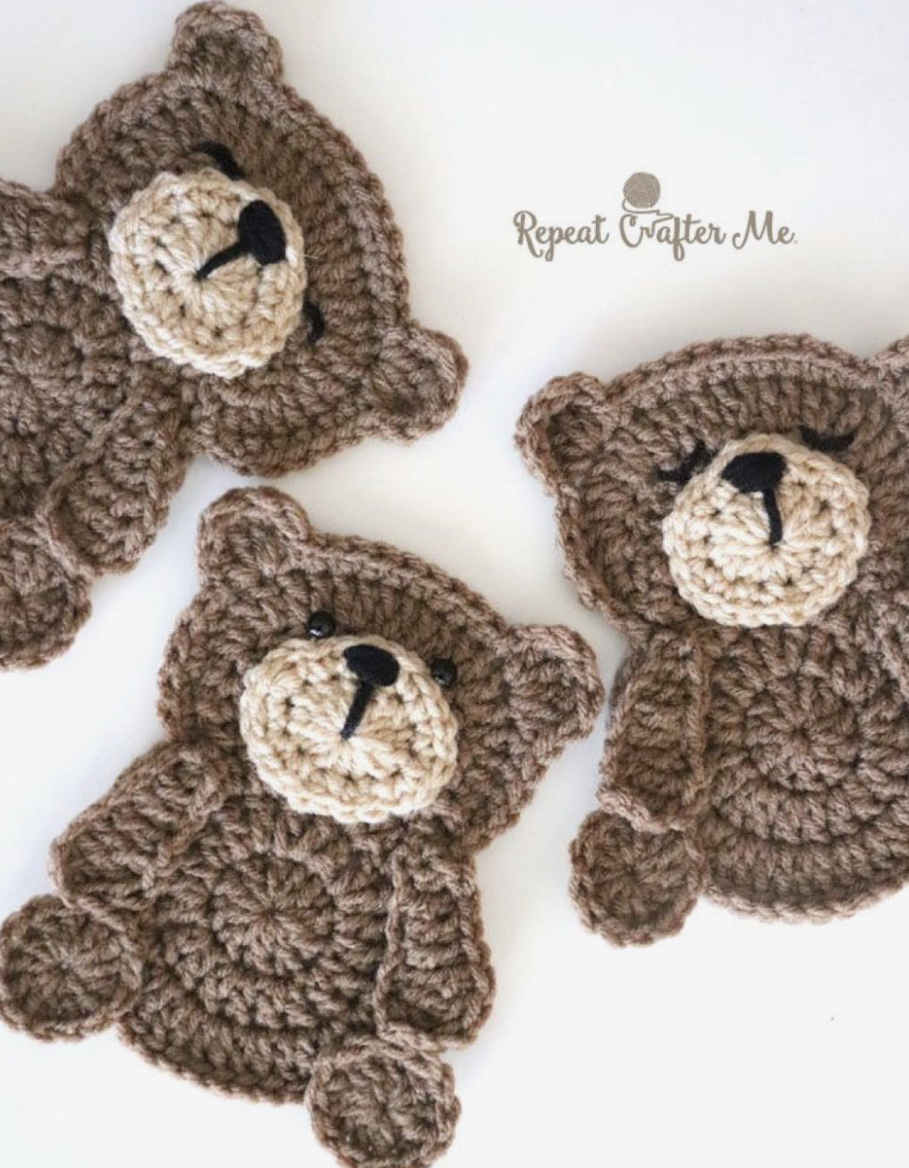 Crochet Teddy Bear Applique – FREE CROCHET PATTERN — Craftorator