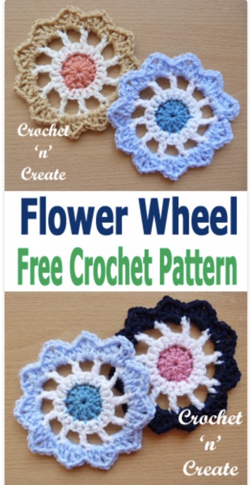 DIY Crochet Flower Wheel