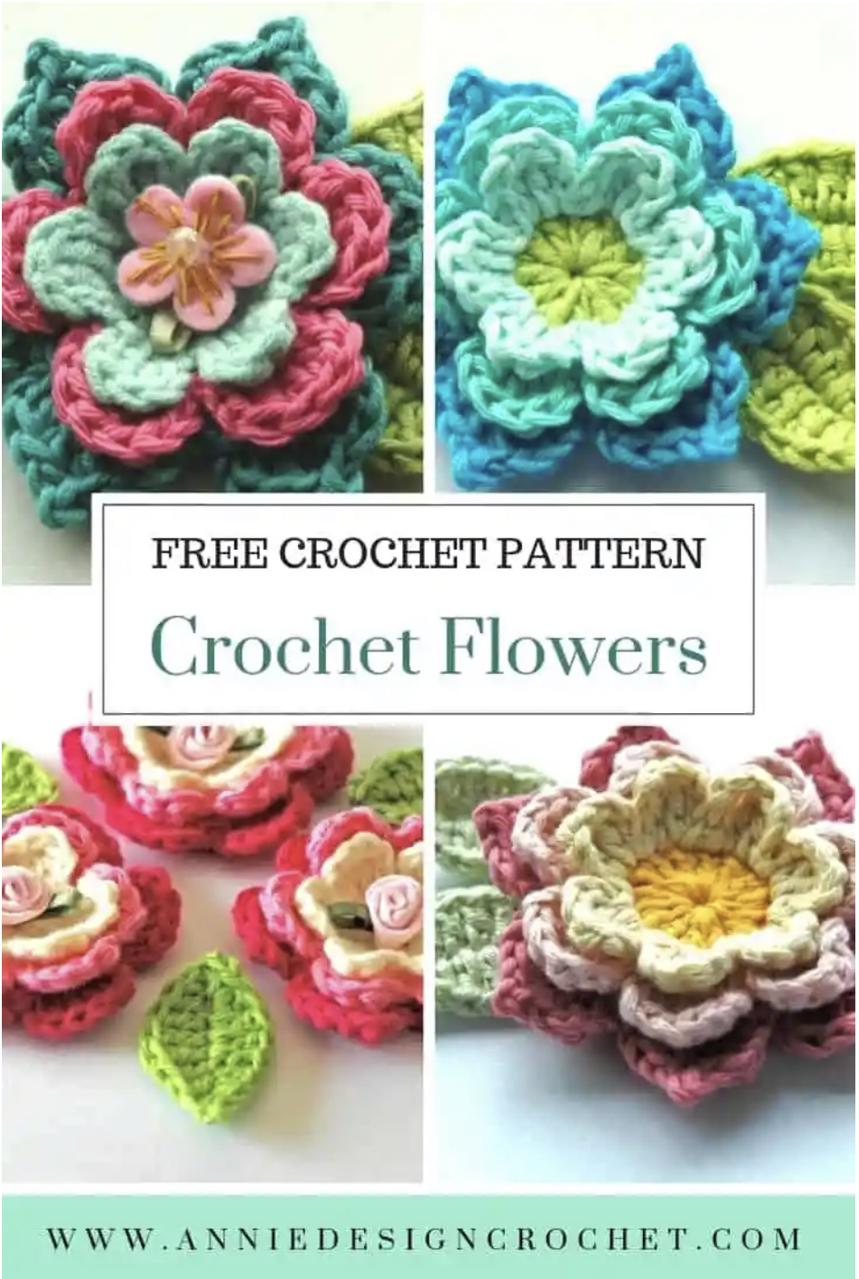 DIY Blooming Crochet Flowers and Leaves FREE CROCHET PATTERN