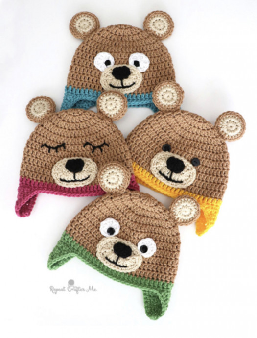 Cute Crochet Bernat Bear Hat