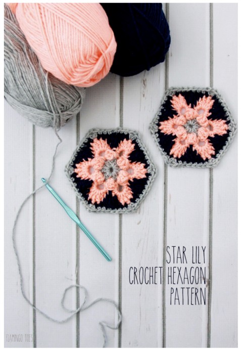 DIY Star Lily Crochet Hexagon