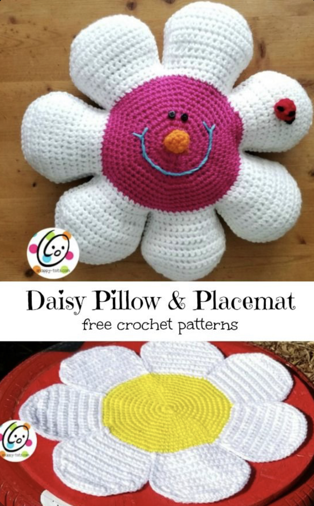 Easy Daisy Pillow and Placemat FREE CROCHET PATTERN — Craftorator