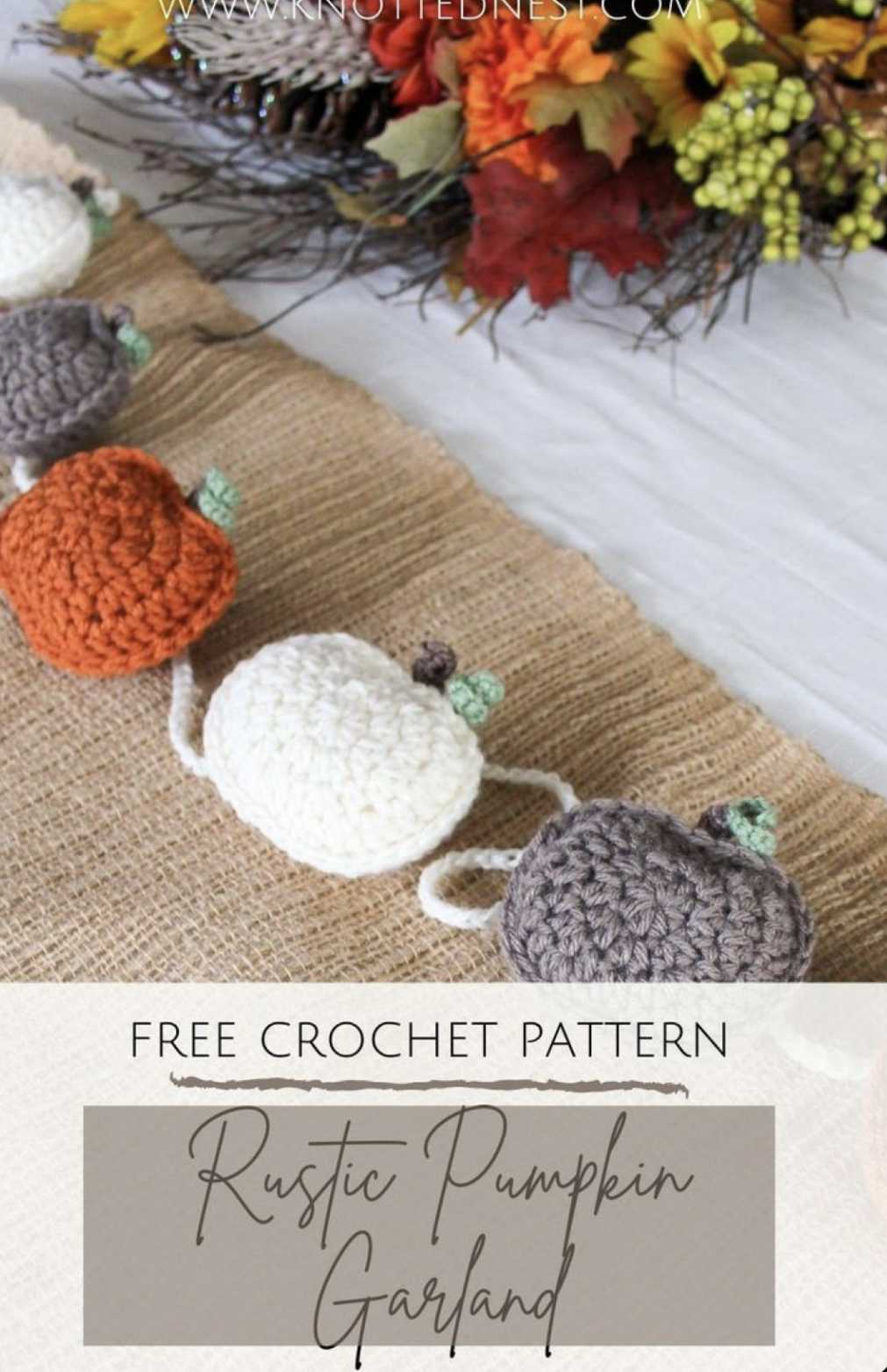 Beautiful Rustic Crochet Pumpkin Garland FREE CROCHET PATTERN