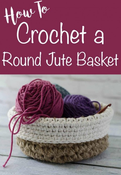 Crochet a Round Jute Basket