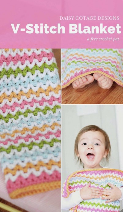 Pretty V-Stitch Blanket