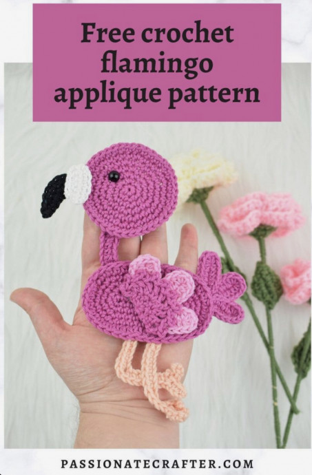 DIY Crochet Flamingo Appliqué