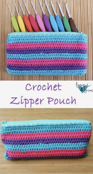 Simple Crochet Zipper Pouch