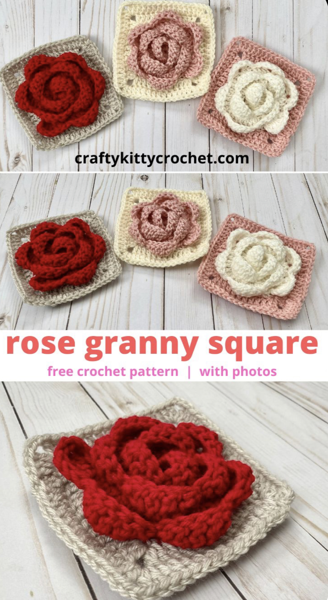 Rose Granny Square – FREE CROCHET PATTERN — Craftorator