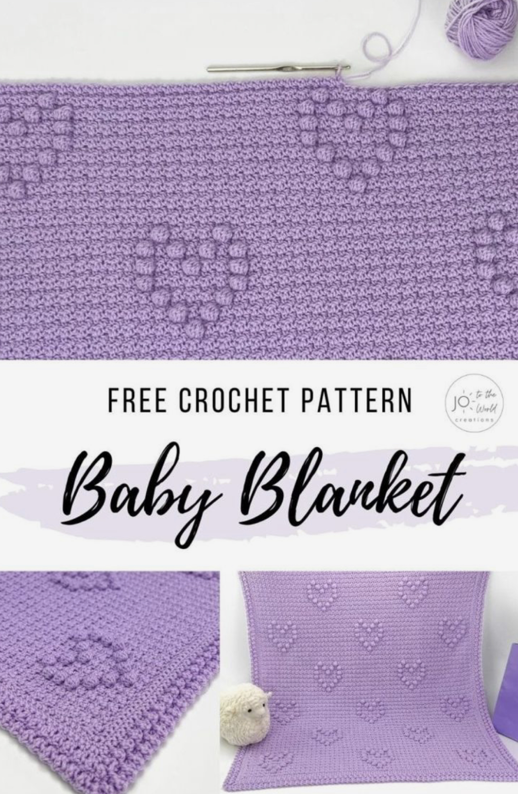 Hearts Puff Stitch Crochet Baby Blanket – FREE CROCHET PATTERN ...