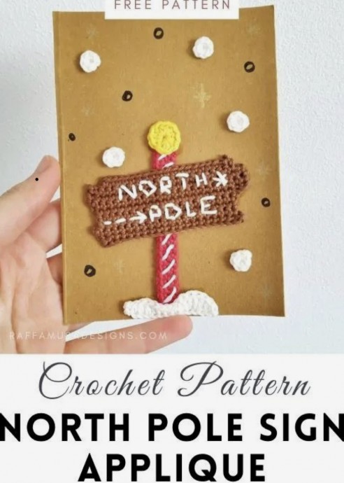 Cute North Pole Sign Applique