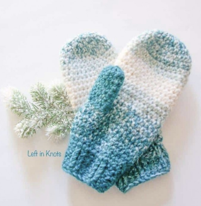 DIY Crochet Warm Woolish Mittens