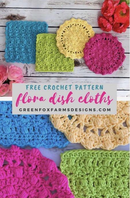 Colorful Flora Dish Cloths