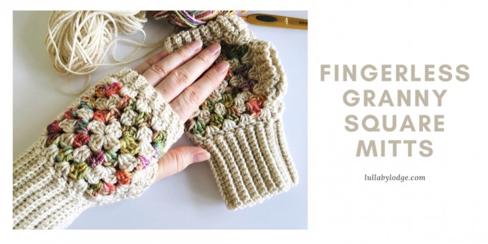 Super Easy Granny Square Fingerless Mitts