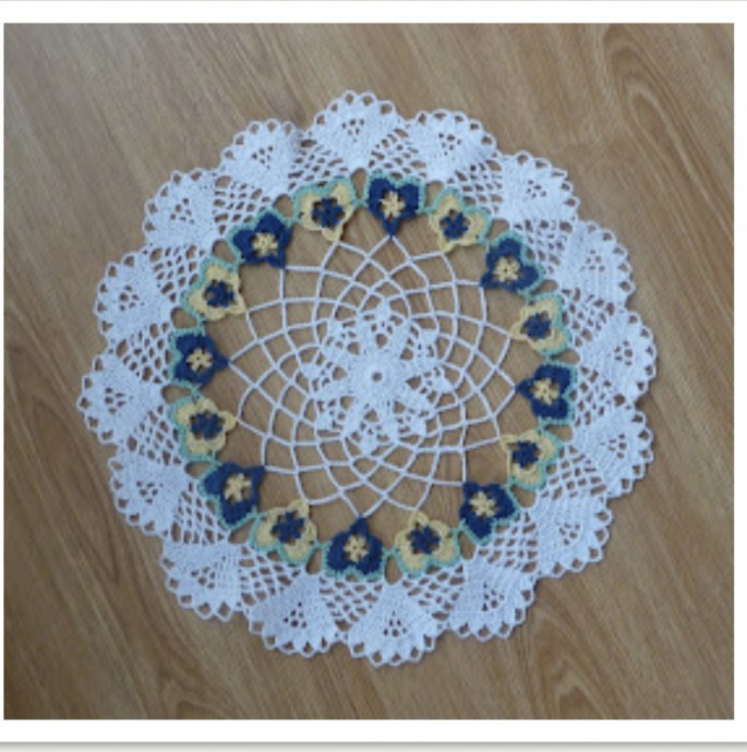 Beautiful Pansy Doily