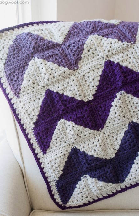 Granny Squares Chevron Afghan