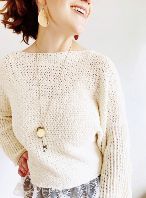 Make a Boxy Sweater With Lace Detailing