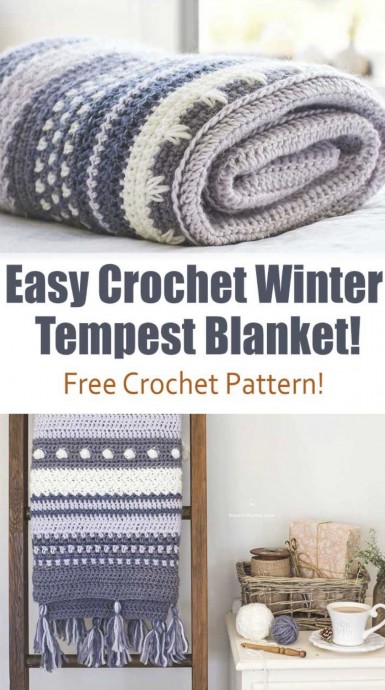 Easy Crochet Winter Tempest Blanket