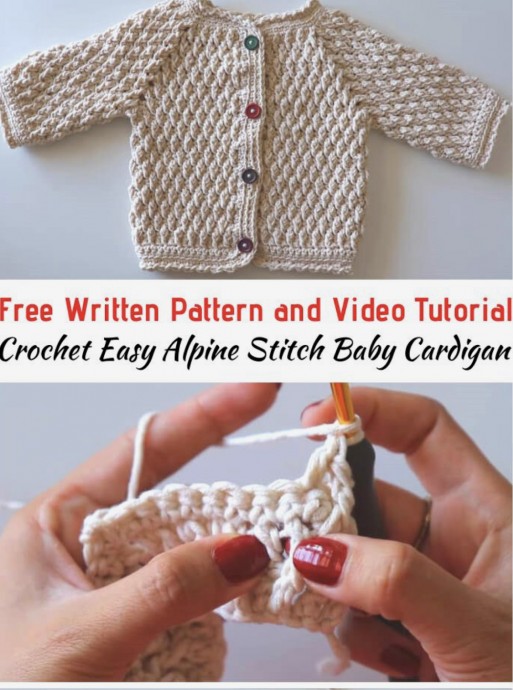 Crochet an Easy Alpine Stitch Baby Cardigan