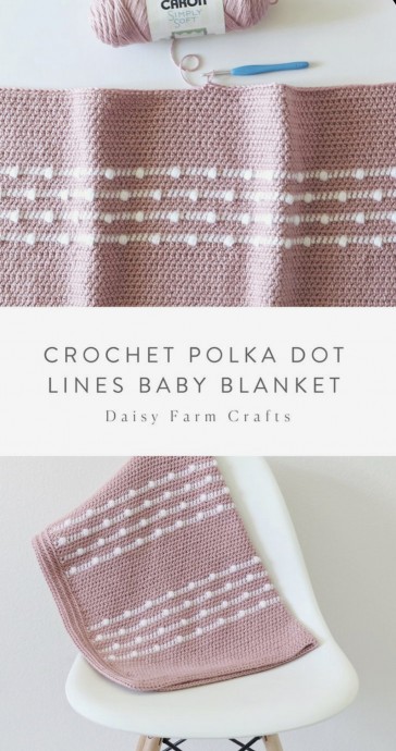 Polka Dot Lines Baby Blanket