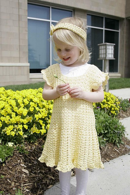 Light-Yellow Crochet Girl's Dress