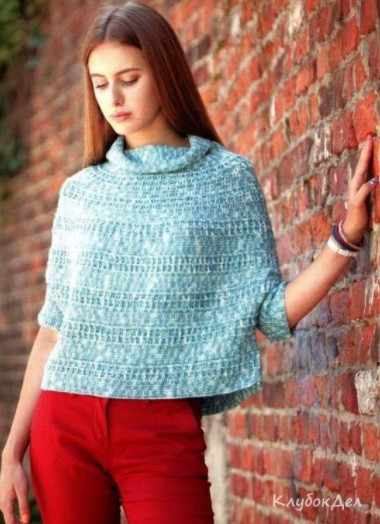 Blue Crochet Cape