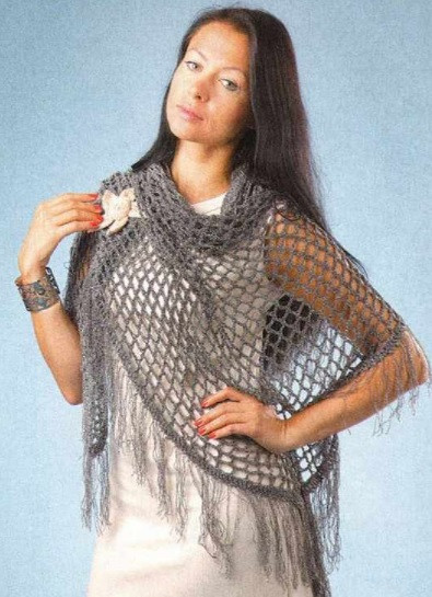 ​Grey Net Shawl