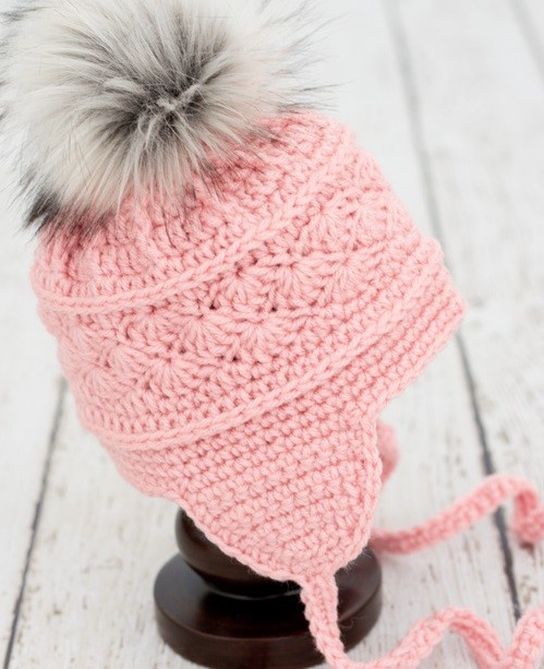 Pink Crochet Hat with Pompom