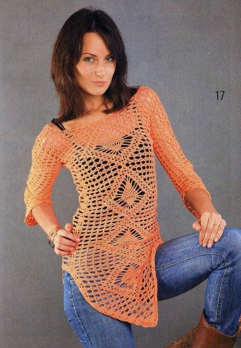 ​Crochet Orange Tunic