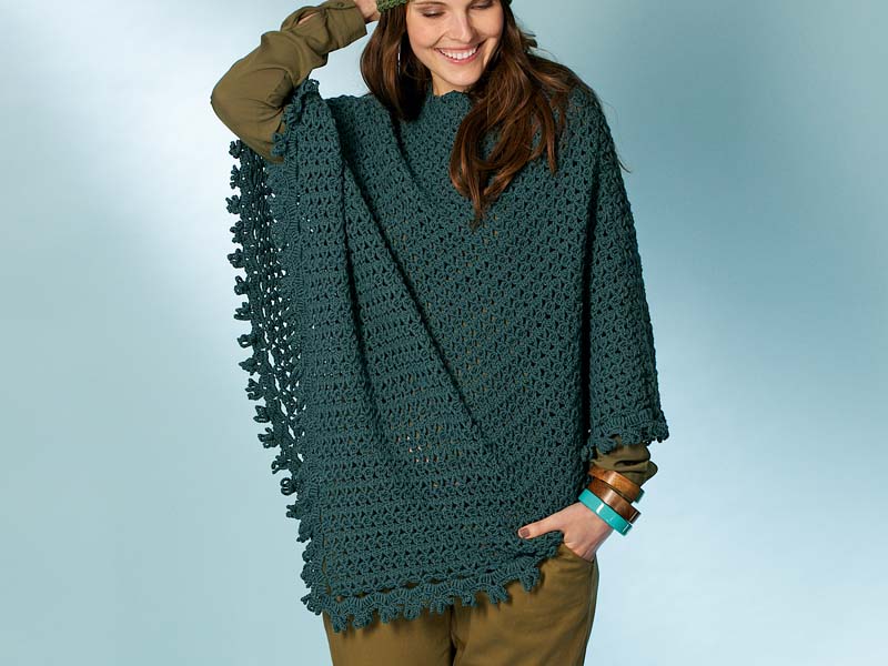 Dark Green Poncho – FREE CROCHET PATTERN — Craftorator