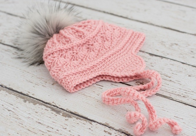 Pink Crochet Hat with Pompom