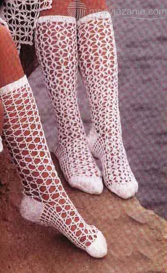 Two Pairs of Crochet Stockings