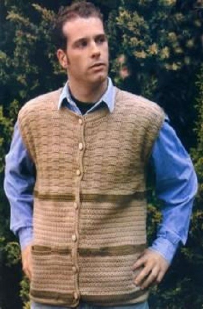 Brown Shades Crochet Men’s Vest — Craftorator